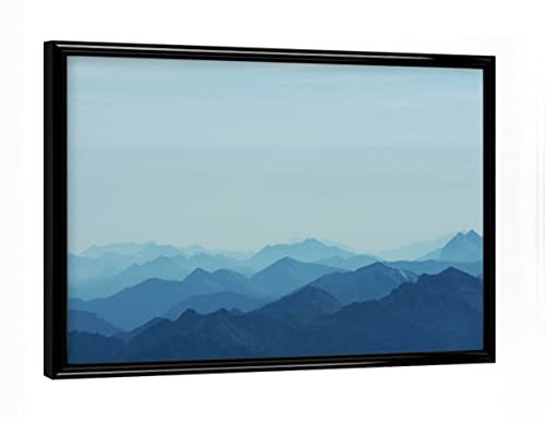 artboxONE Poster mit schwarzem Rahmen 18x13 cm Natur Blue alps hochwertiger Design Kunstdruck - Bild Blue alps Berge