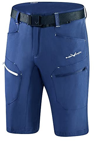 Black Crevice Herren Trekking Shorts, Steel Blue/White, L