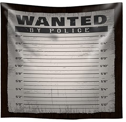MTMETY Soft Fabric Wanted by Police Backdrop Mugshot Height Chart Poster Background Western Cowboy 6x6ft Birthday Wedding Bachelorette Party Decoration Photo Booth Studio Props RBJLSME027
