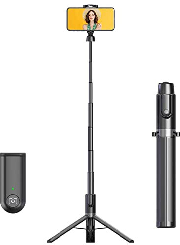 Trípode para selfie para iPhone, soporte de teléfono celular para grabación con control remoto inalámbrico, soporte de trípode ligero para iPhone 13/12/12 Pro/12 Pro Max/11/11 Pro/X/XR/XS/8/7/6S,