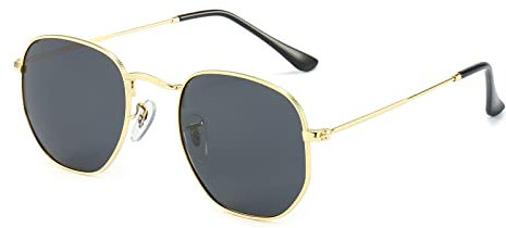YAMEIZE Polarisierte Runde Irregular Metallrahmen Rahmenlose - Sonnenbrille für Damen Herren Trendy UV400 Brille Klassische Rahmenlose Sonnenbrille Fahren