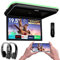 XTRONS Android Car Overhead Player 19.5 Octa Core Car Roof Mount Monitor with 2 Black IR Headphones, Wide IPS Screen 8K Video Built-in Stereo Speakers Flip Down Support 4G HDMI Input USB RCA Input