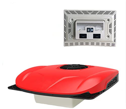 Electric RV Rooftop Air Conditioner 8188BTU Truck Rooftop Air Conditioner All-in-One Unit Ultra Thin Parking Air Conditioning Cooling Only Car Air Conditioner, 8H Running, 380mm³/h Air Volume 24V