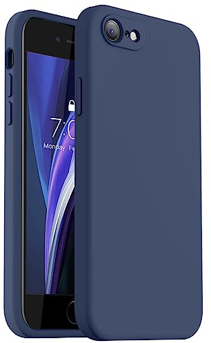 Vooii for iPhone SE Case 2022/3rd/2020,iPhone 8/7 Case, Upgraded Liquid Silicone with [Flat Edges] [Camera Protection] [Fit for Battery Charger Cases] Phone Case for iPhone SE - Navy Blue