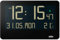 Braun Digitale Wanduhr mit Innentemperatur, Datum, Wochentag, großem umgekehrtem LCD-Display, Schnelleinstellung, Piepton-Alarm in Schwarz, Modell BC14B.