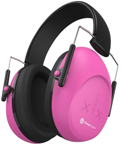 PowerLocus Gehörschutz Kinder, Lärmschutz Kopfhörer Kinder mit SNR 25dB, Passiver Ohrenschützer, Kind Noise Cancelling Kapselgehörschutz Schule, Junge, Mädchen, Autisten Konzert, Schlagzeug