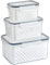 Lizbin Lot de 3 boîtes de rangement pour fruits pour réfrigérateur avec passoire amovible, récipients de stockage hermétiques pour aliments, conteneurs de stockage alimentaires avec couvercles, garde