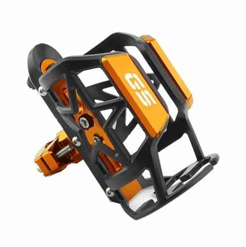 WYOERN Support De Boisson CNC pour Moto, Cage De Bouteille d'eau, Support De Verre, Accessoires De Montage pour B&M&W GS 1200 1250 R1200GS Adventure R1250GS R1200GS Accessoires (Color : Orange)