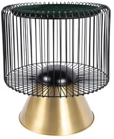 Qiyano Beistelltisch rund mit konischem Fuß außergewöhnlich elegant Eisen Metall & Marmor Wohnzimmer Nachttisch Pflanzenständer Dekoration pflegeleicht Höhe: 56,5 cm Farbe: Grün/Schwarz/Gold