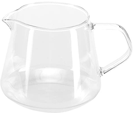 FLEXMAN Pichet Café Lait, Service de Thé au Lait, Thé Anti Brûlure en Verre Transparent, Pichet de Service de Thé au Lait, Tasse à Crème Transparente, Tasse en Verre Solide pour Boire (400 Ml)