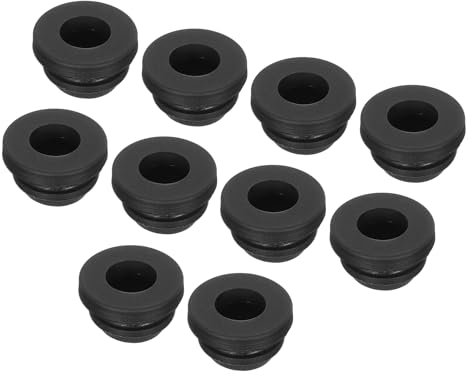 sourcing map 10Pcs Snap Rubber Grommet Plug Mount Dia 8mm ID 5.5mm Narrow Groove Width 2mm Seal Anti-Scratch for Electrical Box Cable Pipes Black