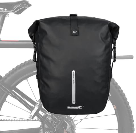 ENJOHOS Fahrradtasche für Gepäckträger 20L Multifunktional Gepäckträgertasche für Fahrrad Wasserdicht Fahrradrucksack Gepäcktasche Seitentasche Rucksack Bike Pannier Bag mit Regenschutz, Schwarz