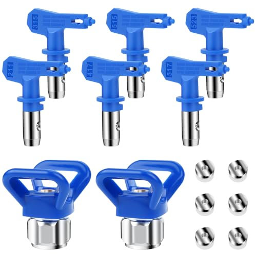 Buse de Pulvérisation Airless, 6 Pièces Buses de Pulvérisation Réversibles sans Air, Buse Airless pour Pistolet à Peinture (211, 315, 417, 515, 517, 523)