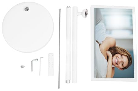 Naroote TV Portable à écran Tactile, écran de Surveillance Portable de 21,5 Pouces, 4 Go de RAM, 128 Go de ROM avec Roues de Caméra pour la Maison (Prise UE 100-240V)