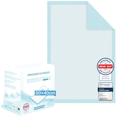 75x ARNOMED assorbente per incontinenza monouso leggero, assorbente 60x40cm, fasciatoio per neonati monouso, assorbente a 5 strati cellulosa, assorbenti per letto monouso, assorbente per incontinenza