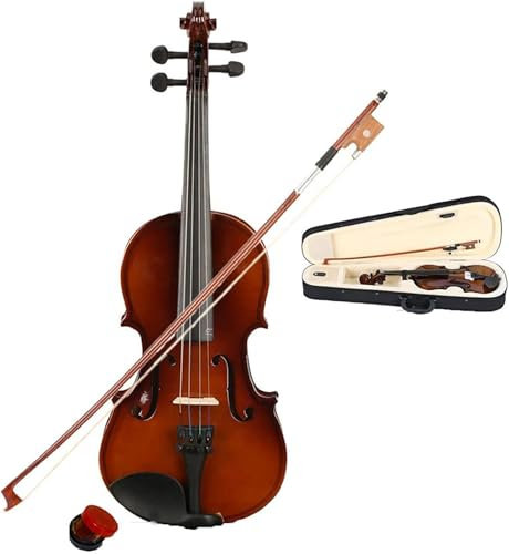 Geige für Kinder, Akustikgeigenset mit Etui, Bogen und Kolophonium - Perfektes Starter-Set für Kinder und Erwachsene,1/4,Natural