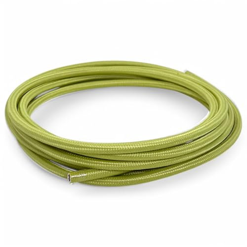 MIJOMA Cavo in tessuto colorato, 3 metri, 2 fili (2 x 0,75 mm²), cavo in tessuto per progetti fai da te, cavo di alimentazione di alta qualità per lampade, lampadari e lampade a sospensione (verde