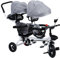 Karelwui Doppelte Kinderdreirad mit Baldachin - 2-8 Jahre altes Kinderbabyauto mit Pedal, schockdes Gummirädern, Tandem -Dreirad für Zwilling, langlebiger, ausgewogener Kinderwagen, ideales Geschen