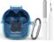 Cover in TPU per JBL Tune Flex 2, con moschettone e fibra di pulizia, antigraffio a 360° e antiurto, flessibile e anti-impronta (blu trasparente)