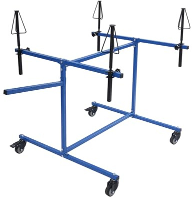 Tagtuell Support de peinture pour jantes pour 4 jantes, support de peinture réglable pour carrosserie de voiture, rotation à 360°, Bleu