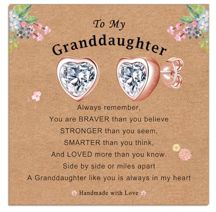 ilasif 925 Sterling Silver Heart Stud Earrings for Girls, Tiny Hypoallergenic Sleeper Earrings for Kids Teens, Zircon Cute Earrings Birthday Christmas Jewelry Gifts for Daughter Granddaughter Girls