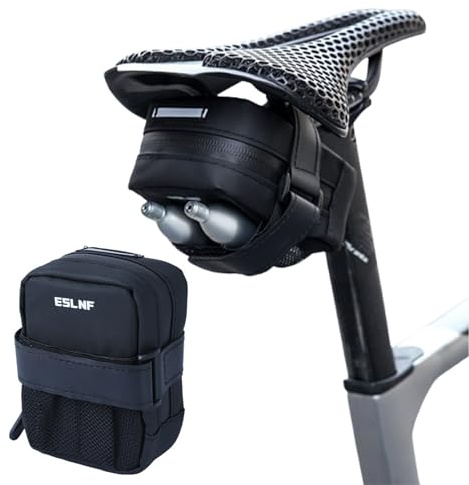 Sacoche de Selle Vélo, Multifonction Universel Imperméable Mini Sac Queue | Légère Durable Fixation Paquet Sous Siège, Accessoire Velo Route Étanche avec Sangle Scratch et Réfléchissant