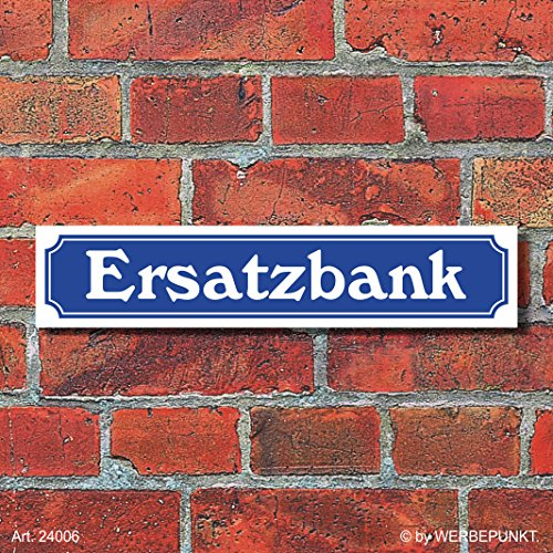 WERBEPUNKT. Schild im Straßenschild-Design Ersatzbank - 3 mm Alu-Verbund - 52 x 11 cm