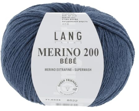 Lang Yarns, Merino 200, Bébé dark jeans, 0334