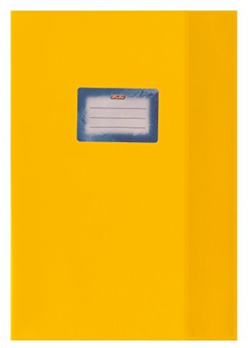 5 Heftumschläge / Hefthüllen DIN A4 / Baststruktur / Farbe: gelb