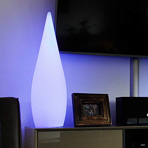 Arnusa Design Stehlampe mit Fernbedienung, Moderne Akku Lampe Beistelllampe Saunalampe moderne Deko Leuchte Akku-Funktion, 16 Farben. Kabellos einsetzbar Kegelleuchte (24x80cm)