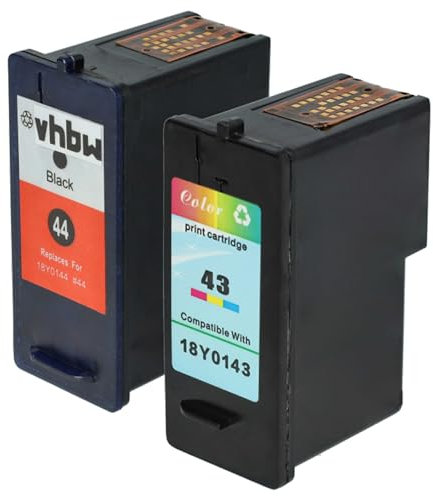 vhbw 2X Cartuchos de Tinta Compatible con Lexmark P350, X4850, X4875, X4950, X4975, X4975VE, X6570, X6575 - Negro, CMY (Rellenado)