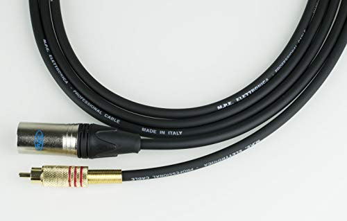 MPE Cavo per il collegamento tra mixer e casse attive Made in Italy con 1 RCA ed 1 XLR maschio MOD M500 (5 MT)