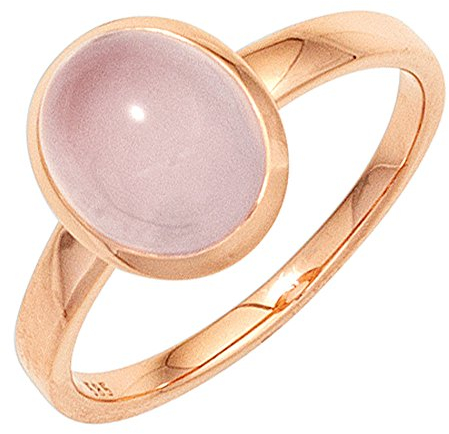Jobo Damen Ring 585 Gold Rotgold 1 Rosenquarz Cabochon rosa Rotgoldring Größe 60