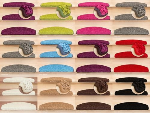 Kettelservice-Metzker Stufenmatten Shaggy New Halbrund 65x24x4cm Hellbraun 15 Stück