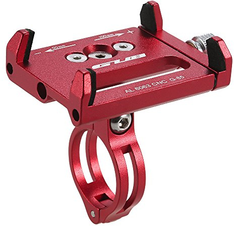 Lixada bicycle phone mount, universal adjustable for 3.6 - 6.2 inch electronic gadgets, red