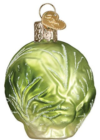 Old World Christmas Ornaments: Vegetables Glass Blown Ornaments for Christmas Tree, Brussel Sprout