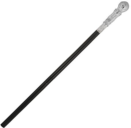 GCC Fashion Store Pimp Stick with Silver Top 3 Pcs Set Black Gangster Hip Hop Cane 70s Fancy Dress Stick