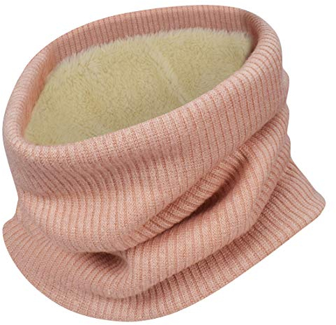 knitted Snood Scarf, Yuson Girl Unisex Loop Infinity fur Neckerchief Lady Neck Warmer Wrap Scarves (Pink)(Size: One Size)