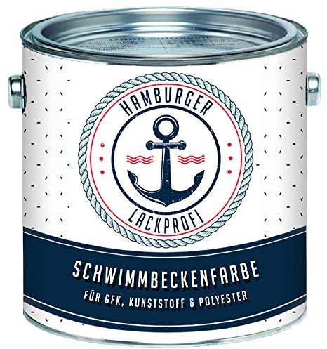 Pintura para piscina 2-K brillante blanco para plástico reforzado + fibra de vidrio y poliéster, juego RAL 9010 2 K, color para piscina, revestimiento submarino Pintura para pintura de (1 L)