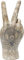 Kare Design Deko Hand Victory Tattoo Eye, Beige/Grau, Deko Objekt, handgefertigt, 36x22x12 cm (H/B/T)