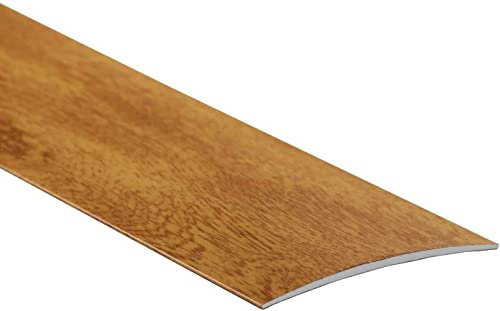 80mm Wide Self-Adhesive Aluminium Wood Effect Transition Strip Carpet Cover Door Floor Threshold TMW Profiles (Noble Oak)