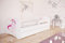 Bjird Kinderbett Jugendbett 70x140 80x160 80x180 cm Weiß mit Rausfallschutz Schublade und Lattenrost Kinderbetten für Mädchen und Junge - Einhorn 180 cm