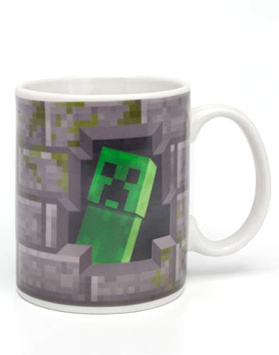 Minecraft Creeper Inside 11 oz / 312 ml tasse grise en céramique à changement