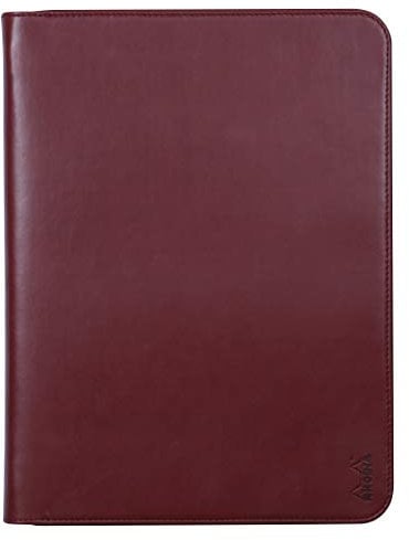 RHODIA 168123C - Conférencier Porte-Documents Lie de Vin - pour Bloc-Notes et Cahiers A4 ou A4+ - Dimensions Fermé 25,5x34 cm - Pochette pour Tablette - Simili Cuir Premium
