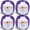 Wollidu Kira - Lot de 4 x 50 g pelotes de fil à tricoter 100 % coton - Pour tricot et crochet - Violet