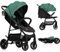 LIONELO Zoey Kinderwagen Buggy bis zu 15 kg, XXL-Verdeck mit Sonnenschutz, Liegeposition, Fußstützenverstellung, EVA Schaumstoffräder, Moskitonetz, zusammenklappbar Grün