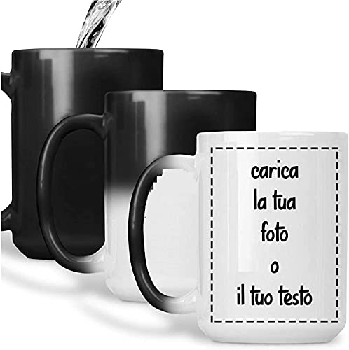 Little Flight 2 TAZZE MAGICHE IN CERAMICA Personalizzate con Foto Stampata PER MICROONDE DA 325 ML PER BEVANDE CALDE (2 TAZZE MAGICHE)