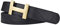 Zakatte • Damen Gürtel aus Kunstleder mit H-Schnalle Hüftgürtel Taillengürtel BS058 (105 cm, Schwarz-Gold)