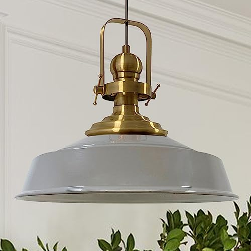 bamyum Asletl Küchenlampe Industrial Metall Ø41cm, Küchenlampen Hängend Vintage, Hängelampe Esstisch, Pendelleuchte Grau, Wohnzimmerlampe Hängend, Pendelleuchte Esstisch Vintage, Esstischleuchten