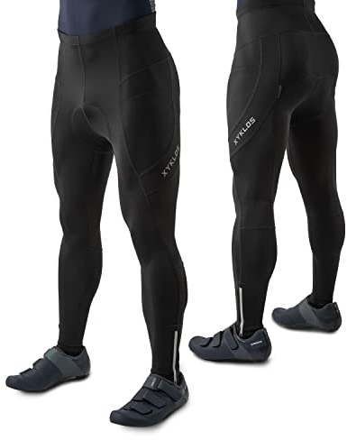 Xyklos® - Fahrradhose Herren lang Schwarz (XXL) – Sportlich,Stylisch und Bequeme Fahrradhose – Gut Aussehen und Aktiv Sein Radlerhose Herren – Vermeide Schmerzen Fahrradhose Herren mit Sitzpolsterung